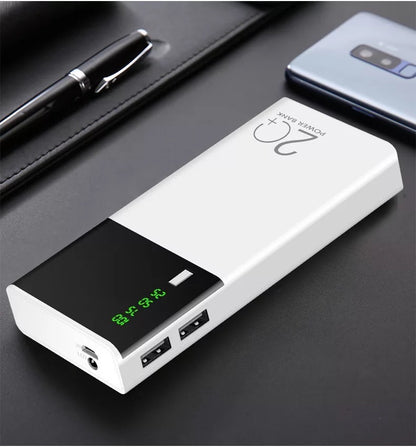 High-Capacity 20000mAh Black Rice Power Bank Fast Charging